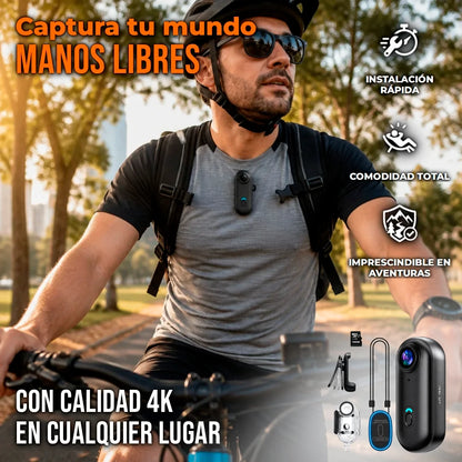 Mini Cámara Corporal PRO Deportiva 4K Estuche Sumergible