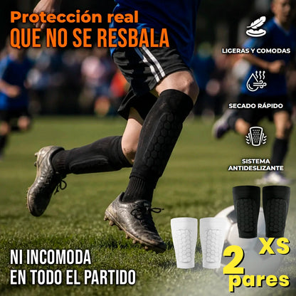 2 Pares Mini Canilleras De Fútbol Con Manga Elástica Integrada