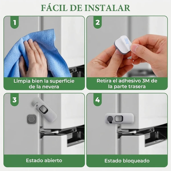 Cerraduras de Seguridad Infantil Con Adhesivo 3M y Mecanismo a Prueba de Niños (Pack x5)
