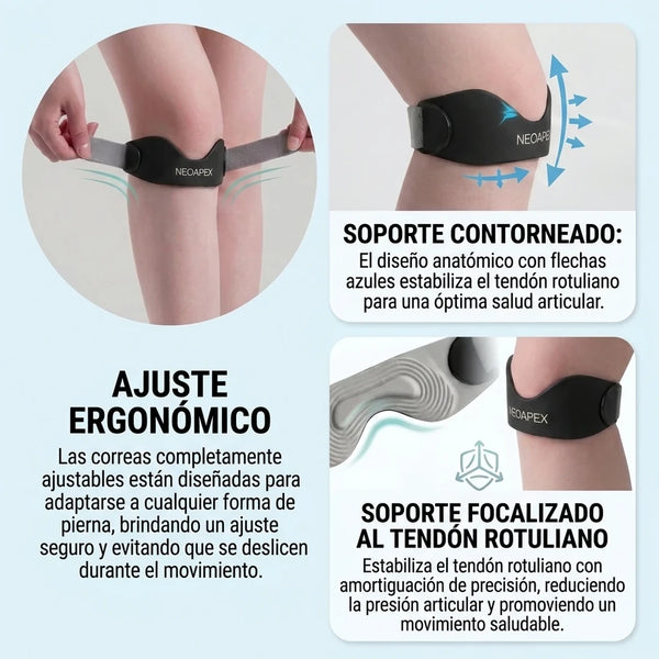 Correa de Compresión Patelar NEOAPEX Con Soporte Ajustable y Alivio del Dolor de Rodilla para Correr, Baloncesto y Gym
