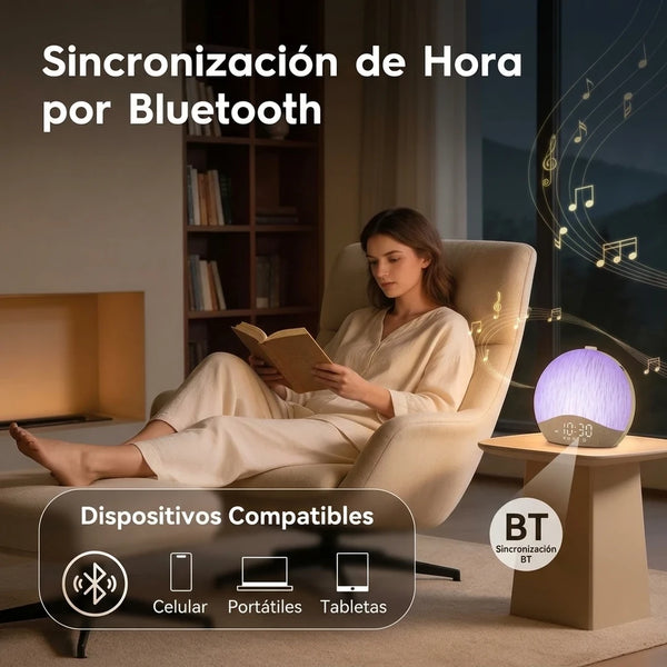 Ecozy Sky Dawn Despertador Con Simulación de Amanecer, 26 Sonidos y Altavoz Bluetooth