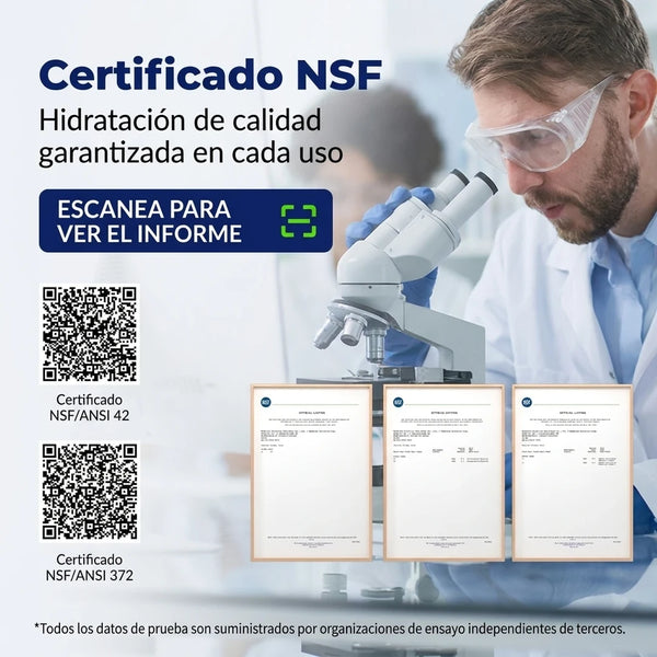Filtro de Agua Portátil de Supervivencia Con Pajilla Filtrante 5 Etapas 0,1 Micrón y Certificación NSF