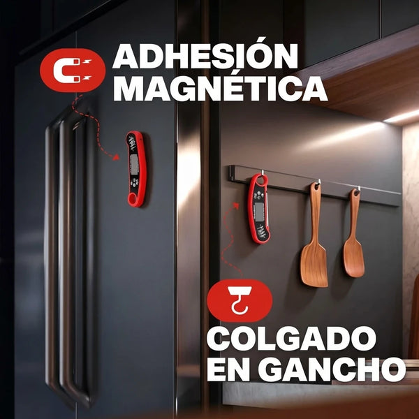 Kit x2 Termómetro Digital Instant Read Para Cocina / Parrilla Con Precisión ±1°F, IP67 Sumergible e Imán