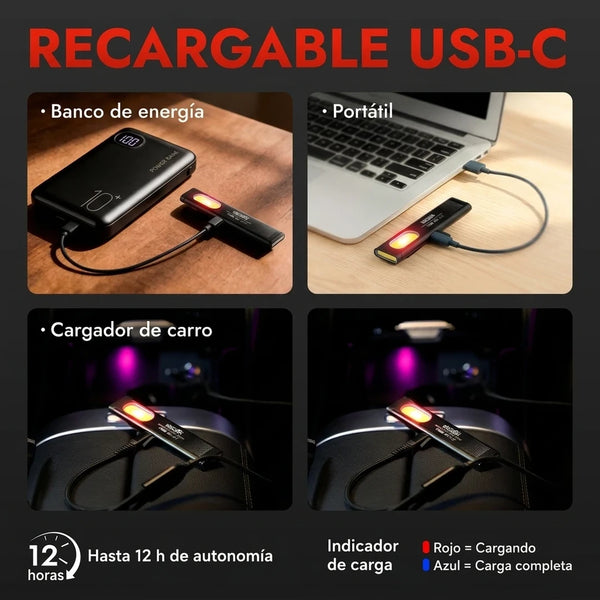 Linterna EDC Ultrafina Recargable WARSUN T7 PRO Con 675 Lúmenes, Doble Luz USB-C y Base Magnética