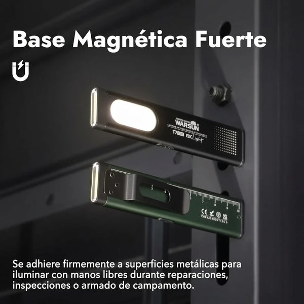 Linterna EDC Ultrafina Recargable WARSUN T7 PRO Con 675 Lúmenes, Doble Luz USB-C y Base Magnética