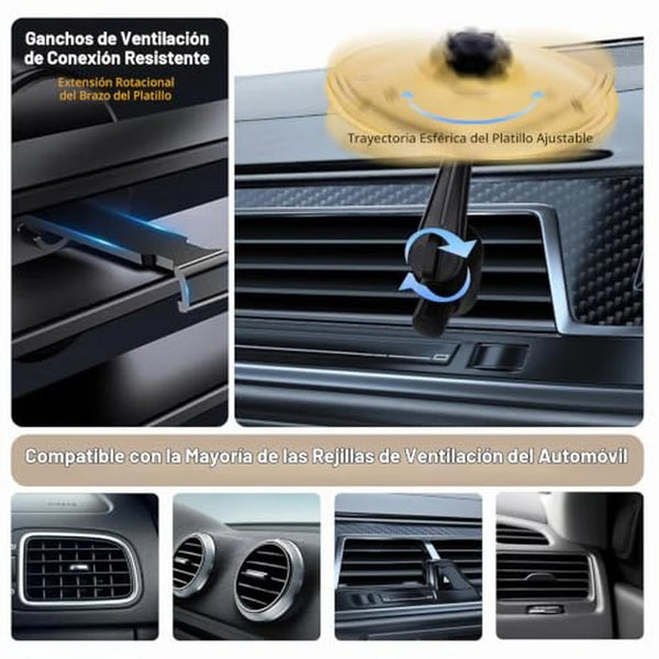 Mini Platillos de Carro Con Sonido Metálico Real y Soporte Ajustable 360° (Pack x2, Dorado)