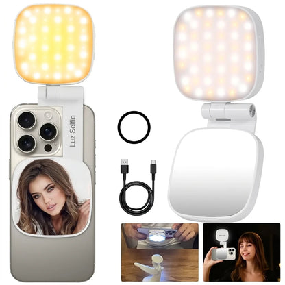 Pack x2 Luz LED Selfie Magnética Plegable Compatible MagSafe