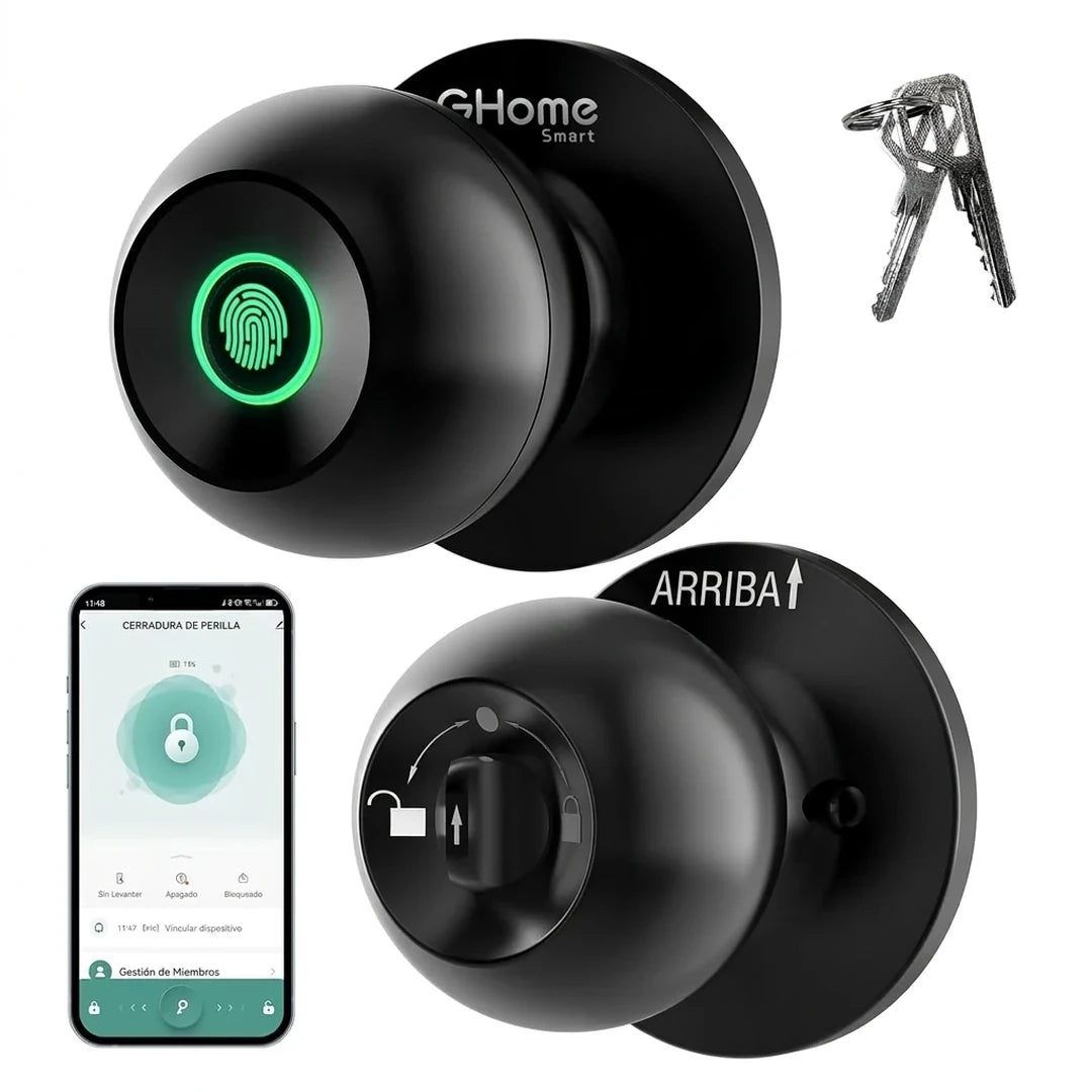 Kit Cerradura Inteligente 3 En 1 Para Puerta Con Lector Huella Digital