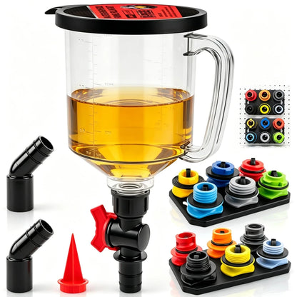 Kit 18 Piezas Embudo Para Aceite De Motor Con 12 Adaptadores Universales