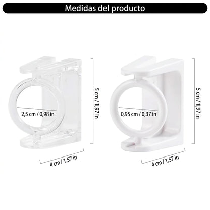 Pack X20 Soporte Adhesivo Giratorio 360° Para Barra De Cortina