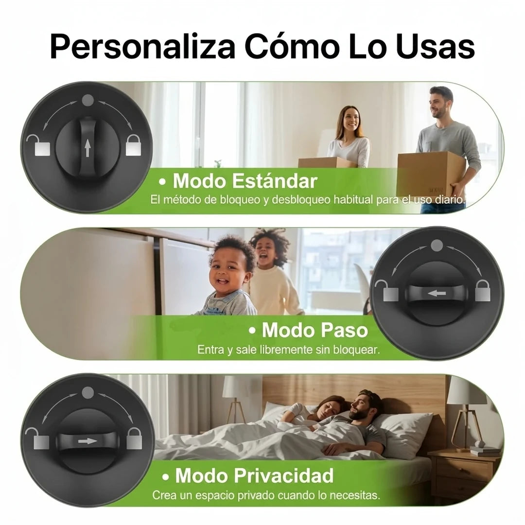 Kit Cerradura Inteligente 3 En 1 Para Puerta Con Lector Huella Digital