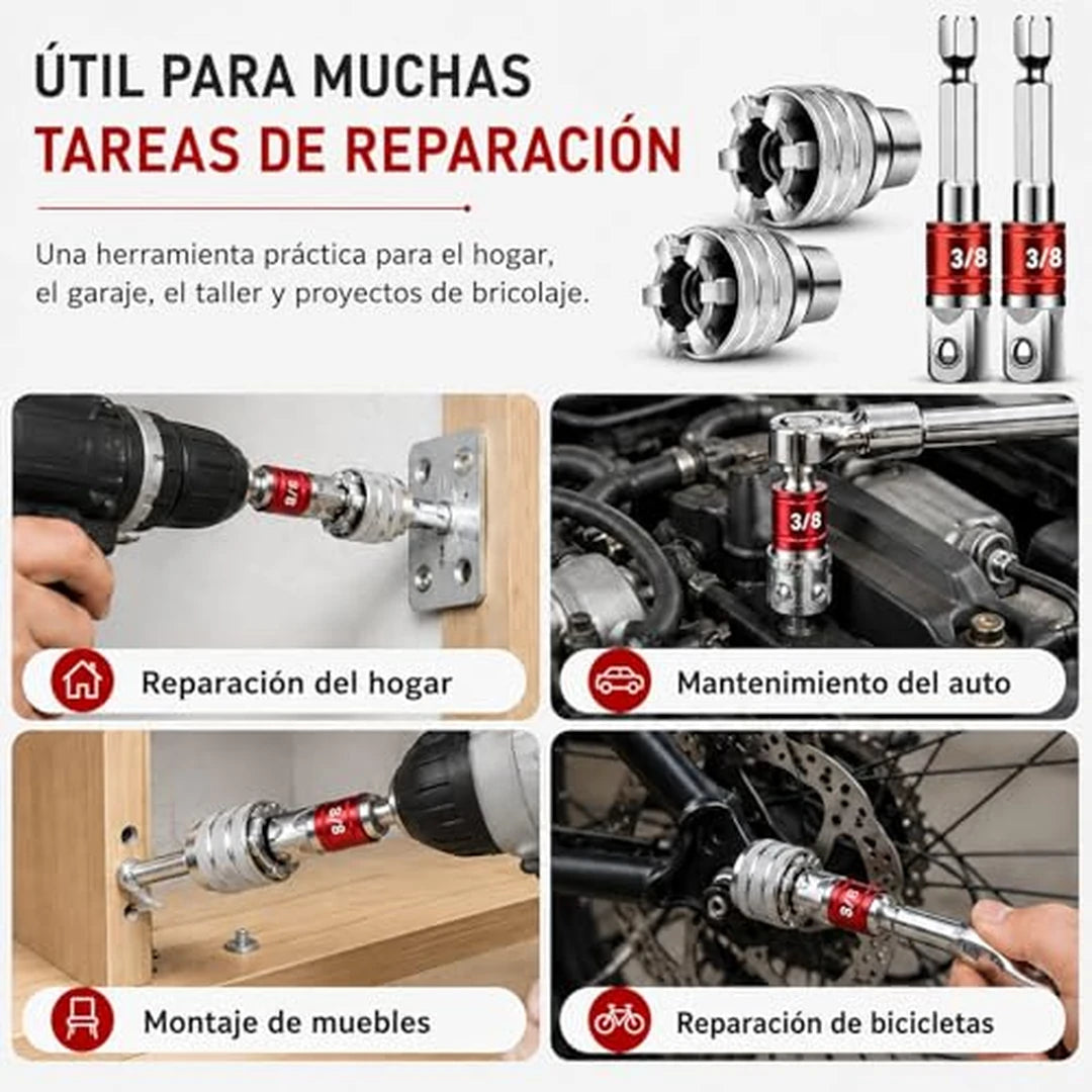 Pague 1, Lleve 2 🎁 Kit Copa De Agarre Universal Ajustable Con Adaptador ⅜