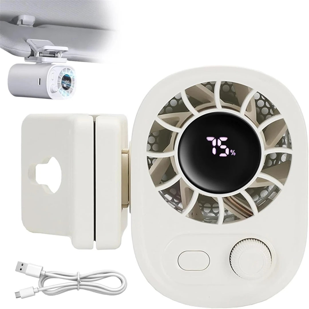 Pack X2 Ventilador Para Carro Pantalla LED Con Agarre Clip 360° Recargable
