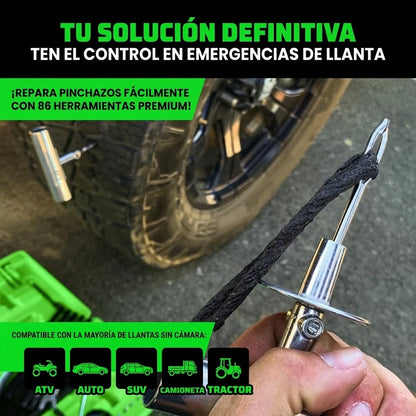 Kit Antipinchazos 86 Piezas Profesional Reparación Llantas Trabajo Pesado