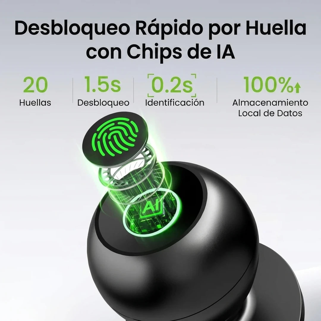 Kit Cerradura Inteligente 3 En 1 Para Puerta Con Lector Huella Digital