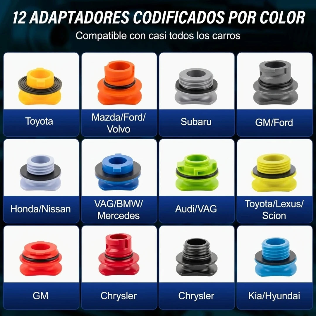 Kit 18 Piezas Embudo Para Aceite De Motor Con 12 Adaptadores Universales