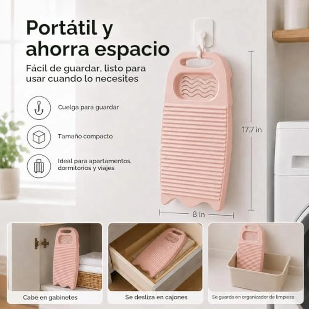 Pack X3 Tabla Para Lavado De Ropa A Mano Con Jabonera y Soporte Antideslizante