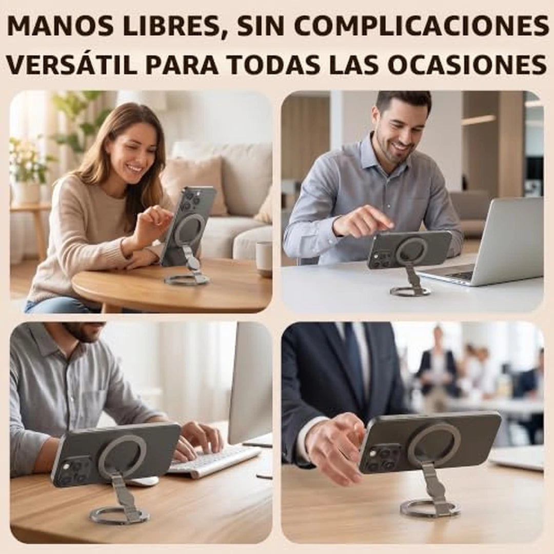 Pack X2 Soporte Magnético Para Teléfono Spinner Plegable Rotación 360°