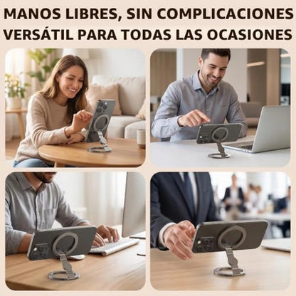 Pack X2 Soporte Magnético Para Teléfono Spinner Plegable Rotación 360°