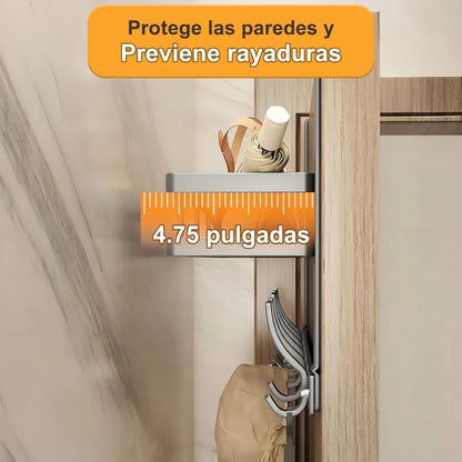 Pack X2 Organizador Perchero Para Colgar En Puerta De 6 Ganchos Y Canasta