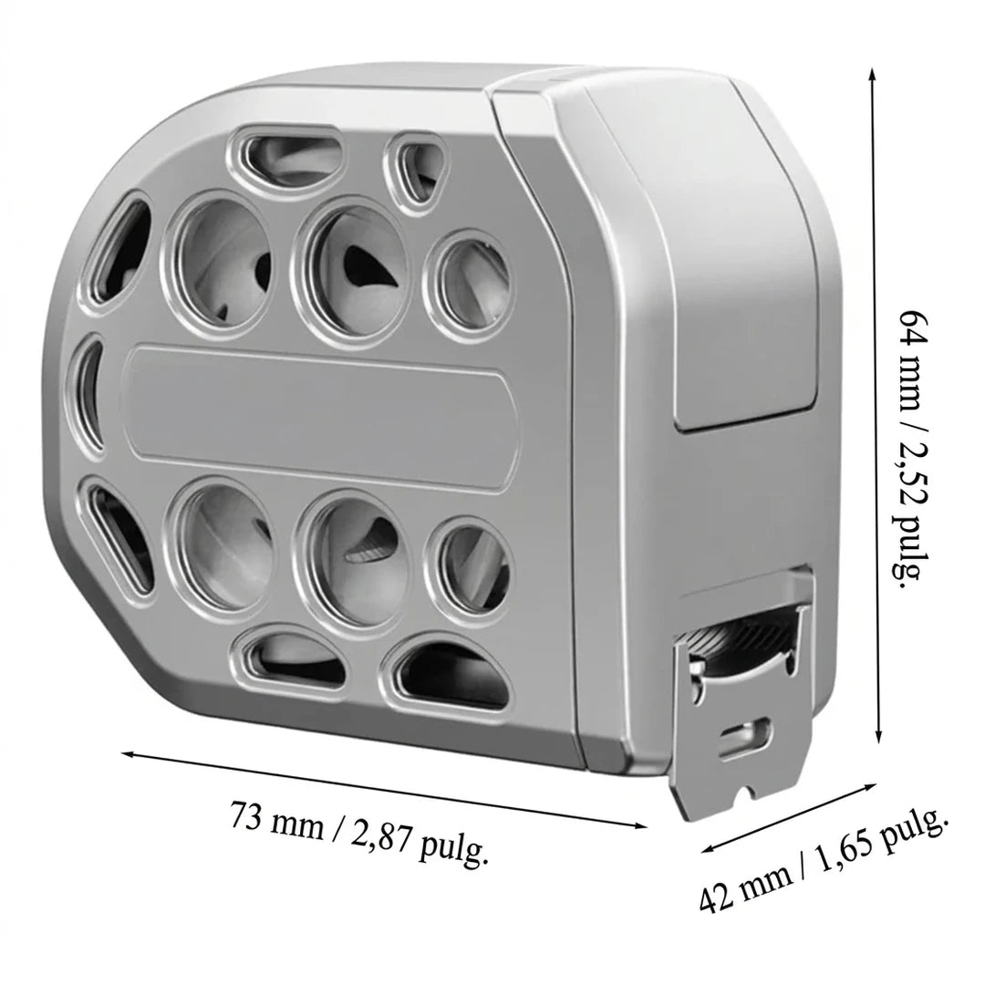 Pack X2 Cinta Métrica Cuerpo De Acero Inoxidable De Fijación Magnética 5 Mts