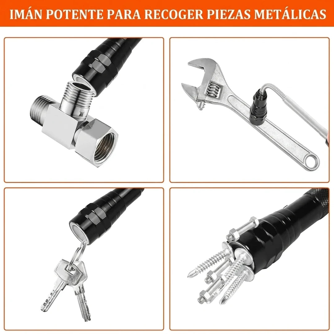 Pack x2 Linterna Magnética Telescópica Flexible Para Recoger Objetos