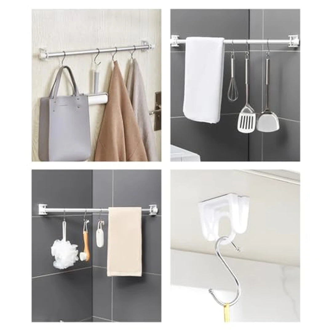 Pack X20 Soporte Adhesivo Giratorio 360° Para Barra De Cortina