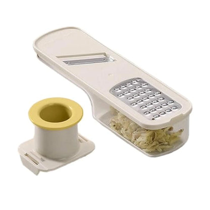 Pack X3 Mini Cortador 3 En 1 Rallador De Verduras Con Recipiente