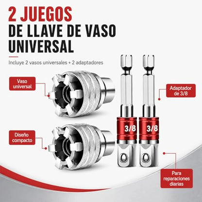 Pague 1, Lleve 2 🎁 Kit Copa De Agarre Universal Ajustable Con Adaptador ⅜