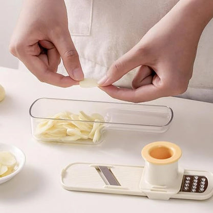 Pack X3 Mini Cortador 3 En 1 Rallador De Verduras Con Recipiente