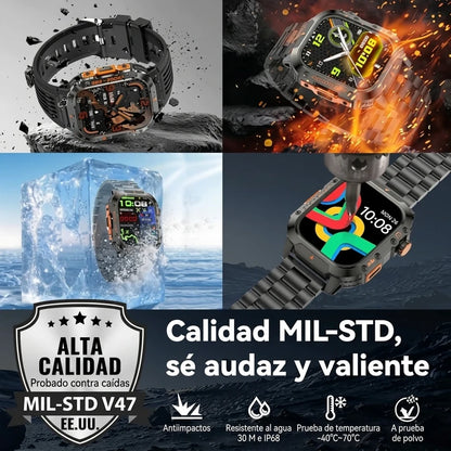 Reloj Inteligente Militar Hombre Con Linterna LED Brújula y GPS