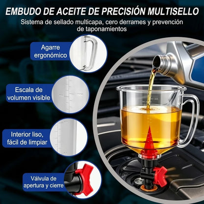 Kit 18 Piezas Embudo Para Aceite De Motor Con 12 Adaptadores Universales