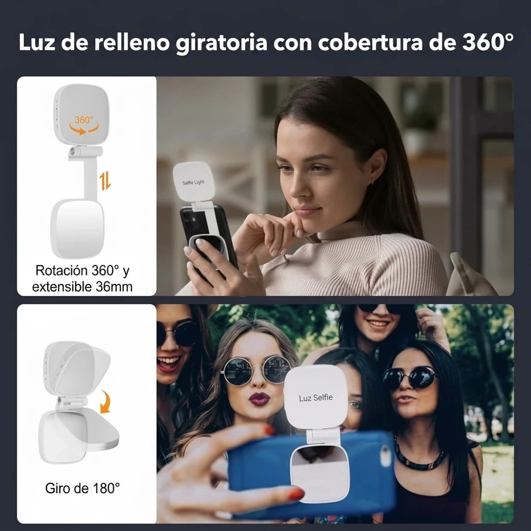 Pack x2 Luz LED Selfie Magnética Plegable Compatible MagSafe
