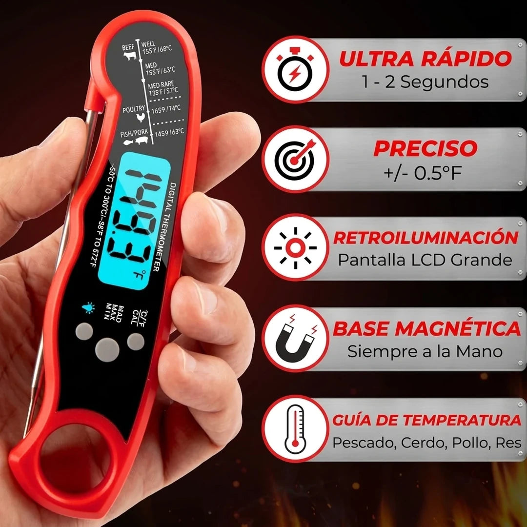 Pack X2 Termómetro Digital Para Carnes Y Alimentos A La Parrilla