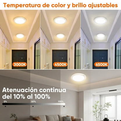 Pack x2 Luz De Techo Recargable Control Remoto Sensor Movimiento