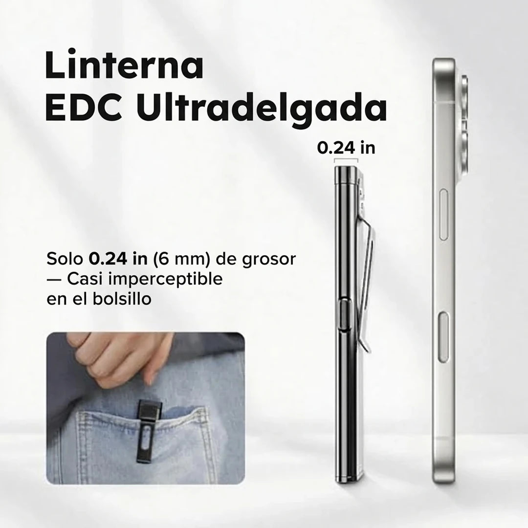 Pack X3 Linterna De Bolsillo Recargable Base Magnética Cuerpo Delgado