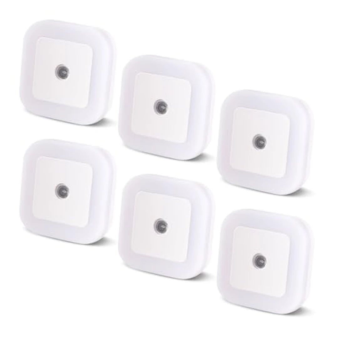 Pack x6 Luz LED Nocturna Enchufable Con Sensor Inteligente