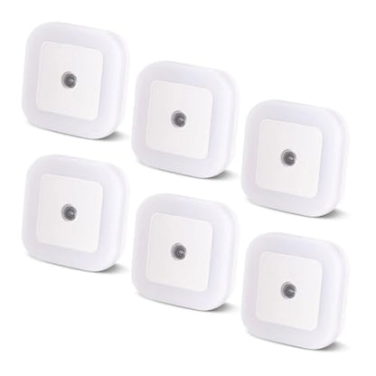 Pack x6 Luz LED Nocturna Enchufable Con Sensor Inteligente