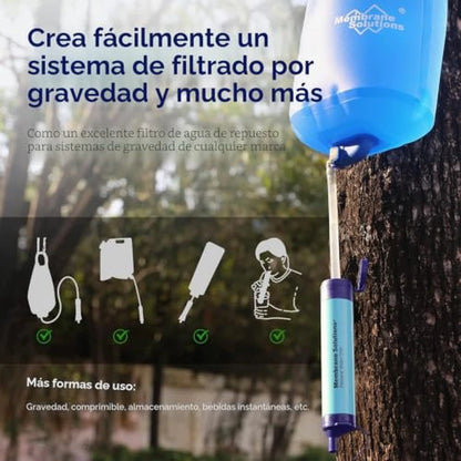 Kit X2 Filtro Purificador De Agua Portátil Para Camping Y Supervivencia