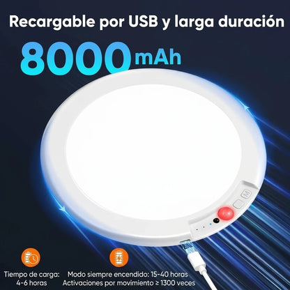 Pack x2 Luz De Techo Recargable Control Remoto Sensor Movimiento