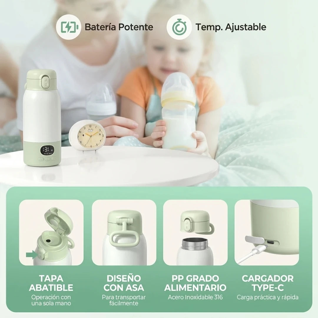 Calentador De Biberones Portátil Inalámbrico Con Control de Temperatura