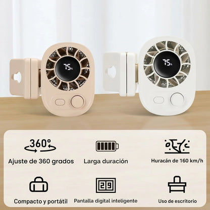 Pack X2 Ventilador Para Carro Pantalla LED Con Agarre Clip 360° Recargable