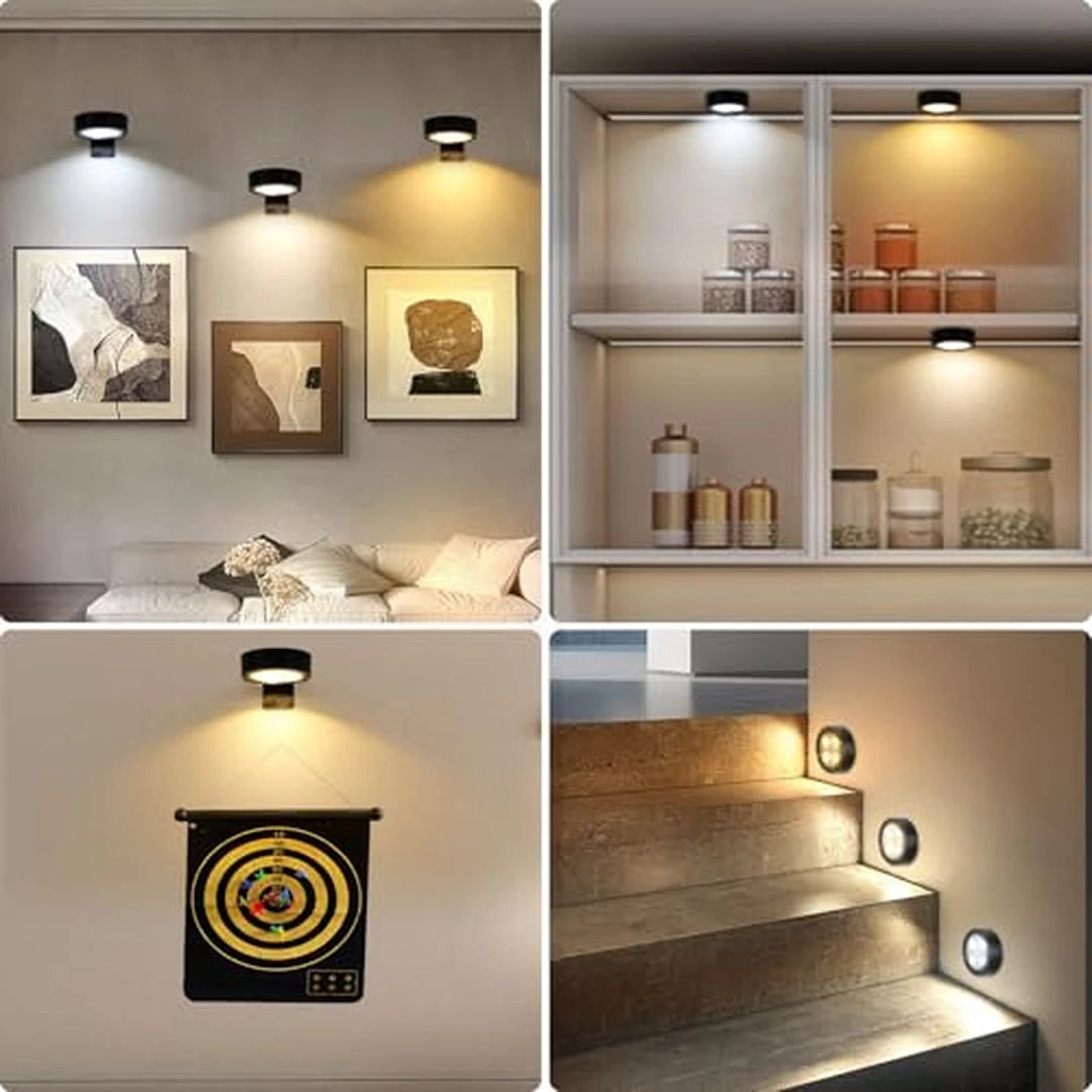 Pack X3 Luz Led Magnética Iluminación De Cuadros Recargable