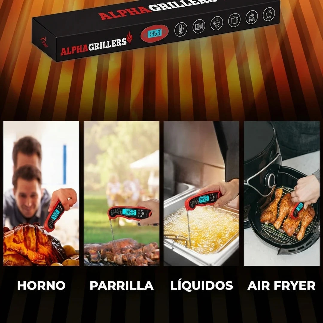 Pack X2 Termómetro Digital Para Carnes Y Alimentos A La Parrilla