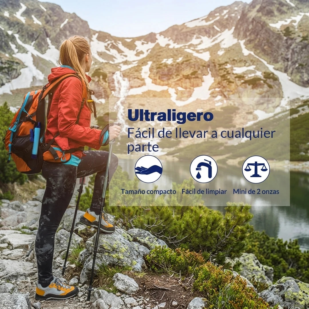 Kit X2 Filtro Purificador De Agua Portátil Para Camping Y Supervivencia