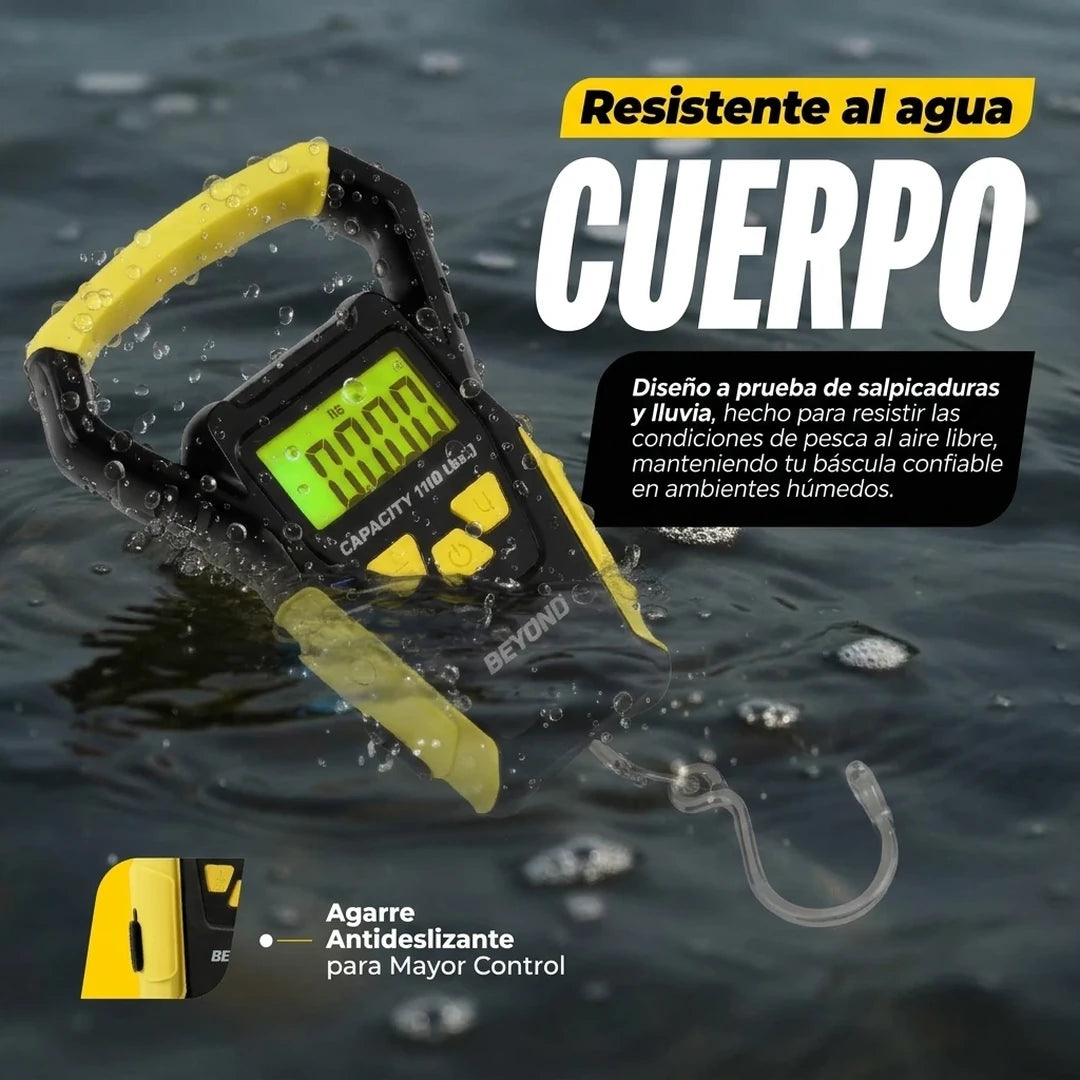 Kit X2 Báscula Digital 2 En 1 Portátil de Pesca 50kg Con Cinta Métrica Integrada