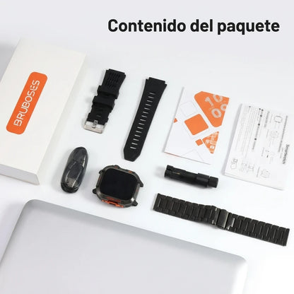 Reloj Inteligente Militar Hombre Con Linterna LED Brújula y GPS