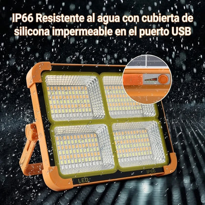 Pack X2 Lámpara LED Solar De Trabajo Portable Con Estación De Carga USB Control Remoto