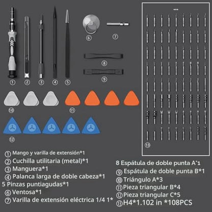 Kit 132 En 1 Destornilladores De Precisión Magnéticos + Estuche