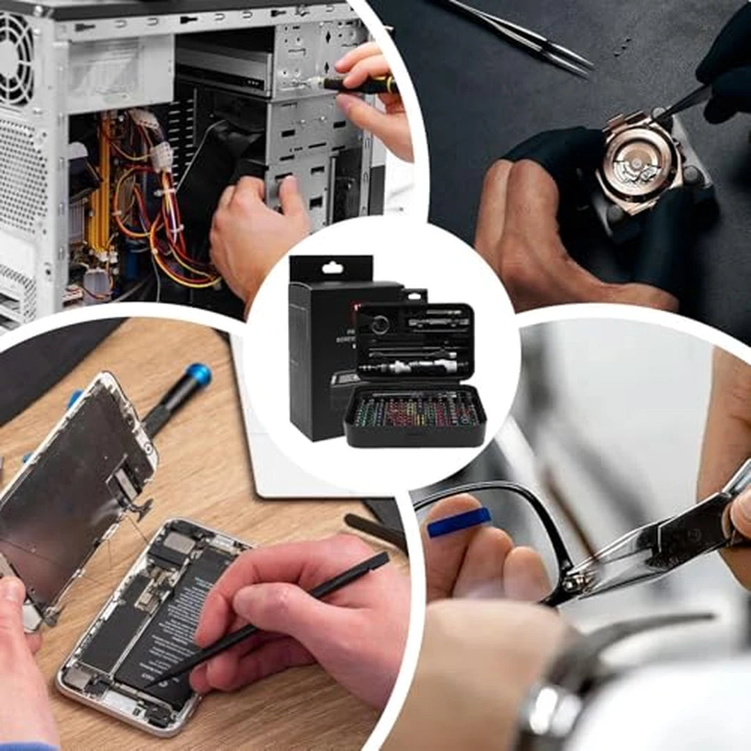 Kit 132 En 1 Destornilladores De Precisión Magnéticos + Estuche
